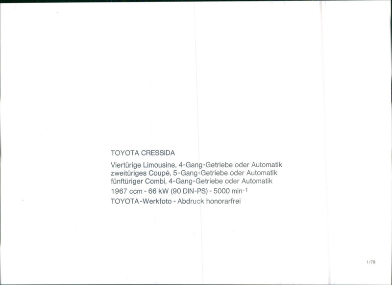 Toyota Cressida. - Vintage Photograph