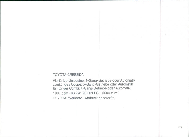 Toyota Cressida. - Vintage Photograph