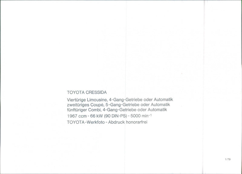 Toyota Cressida. - Vintage Photograph