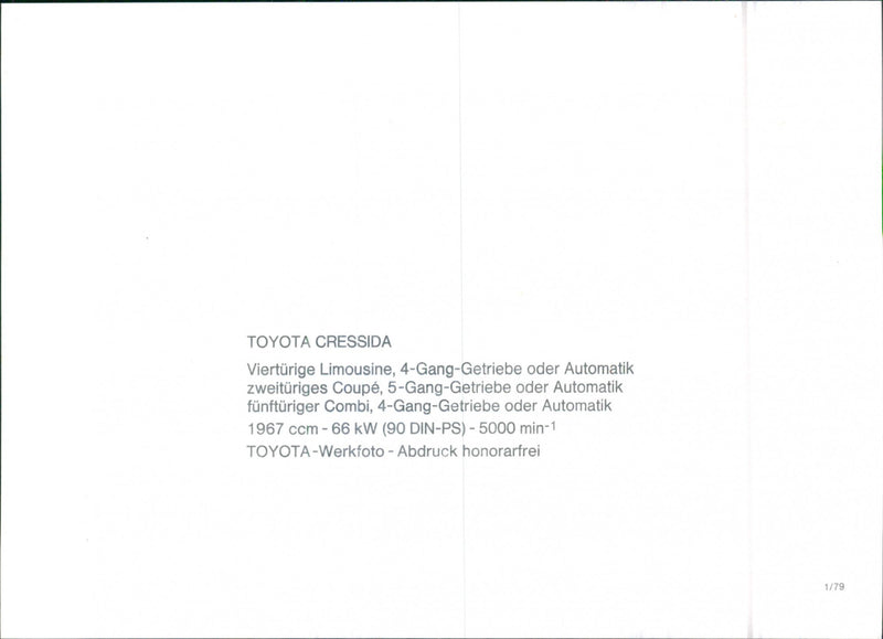 Toyota Cressida. - Vintage Photograph
