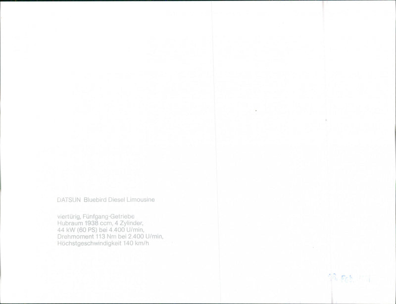 Datsun Bluebird Diesel Limousine - Vintage Photograph