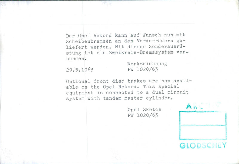 Opel Sketch - Vintage Photograph