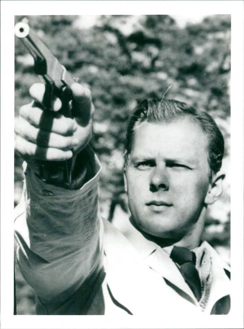 Lars Hall Swedish modern pentathlete. - Vintage Photograph