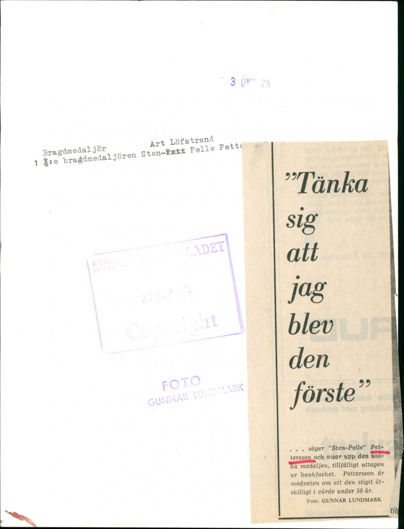 Sten-Pelle Pettersson - Vintage Photograph