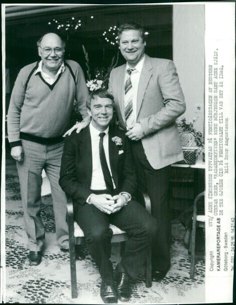 Agne Simonsson, Gunnar Gren and Rune Börjesson - Vintage Photograph