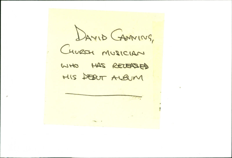 DAVID MUSICIAN - Vintage Photograph
