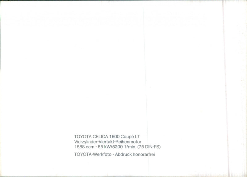 Toyota Celica 1600 Coupé LT - Vintage Photograph