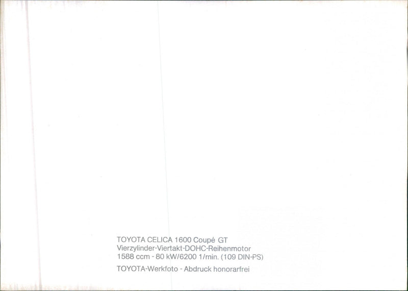 Toyota Celica 1600 Coupé GT - Vintage Photograph