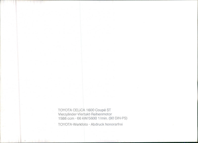 Toyota Celica 1600 Coupé ST - Vintage Photograph