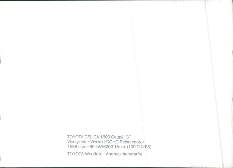 Toyota Celica 1600 Coupé GT - Vintage Photograph