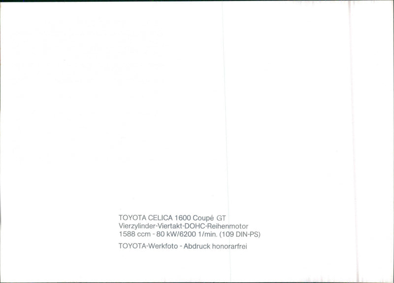 Toyota Celica 1600 Coupé GT - Vintage Photograph