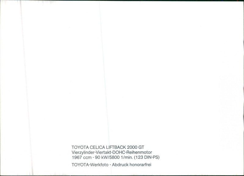 Toyota Celica Liftback 2000 GT - Vintage Photograph