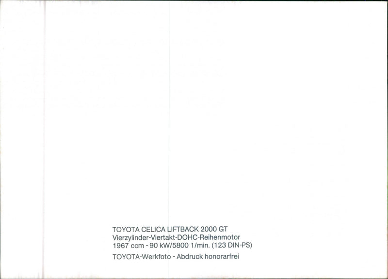 Toyota Celica Liftback 2000 GT - Vintage Photograph