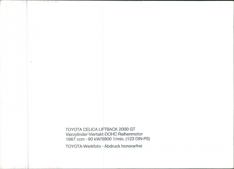 Toyota Celica Liftback 2000 GT - Vintage Photograph