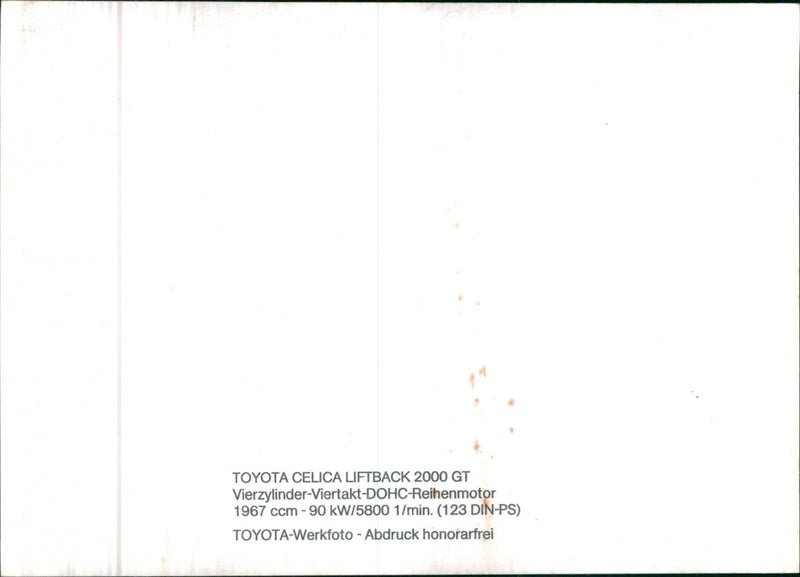 Toyota Celica Liftback 2000 GT - Vintage Photograph