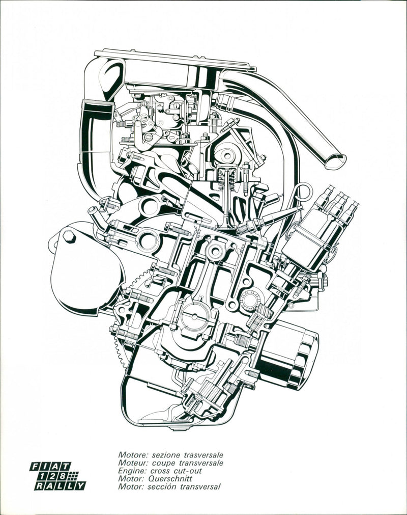 Fiat 128 Engine - Vintage Photograph