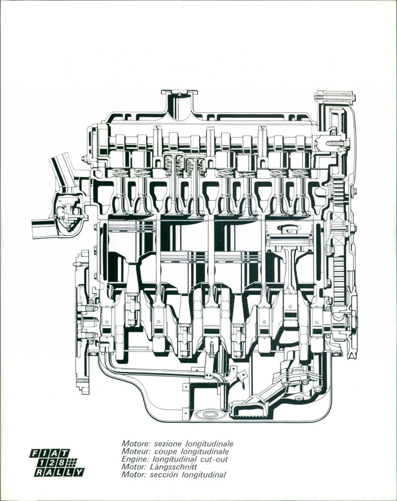 Fiat 128 Engine - Vintage Photograph