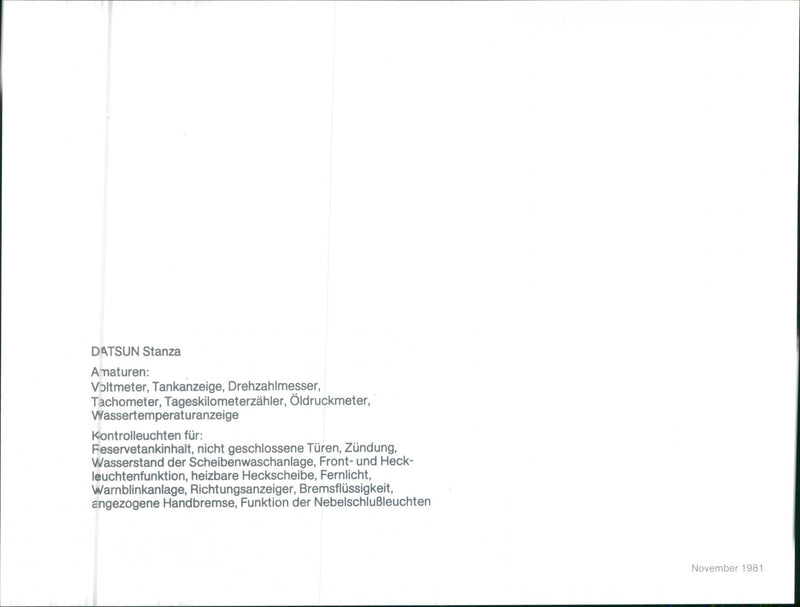 Datsun Stanza. - Vintage Photograph