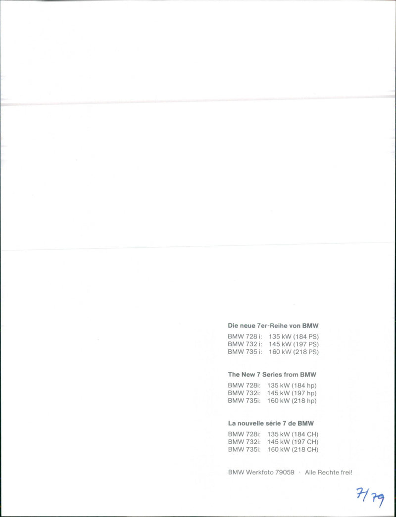 New 7 Series From BMW - Vintage Photograph