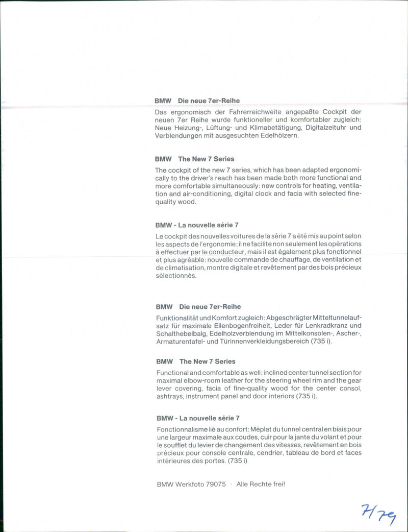 New 7 Series From BMW - Vintage Photograph