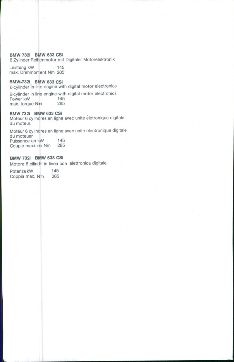 BMW 732i and BMW 633 CSi - Vintage Photograph