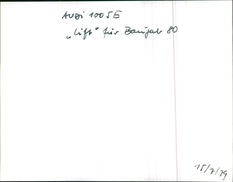 Audi 100 SE 1979 - Vintage Photograph