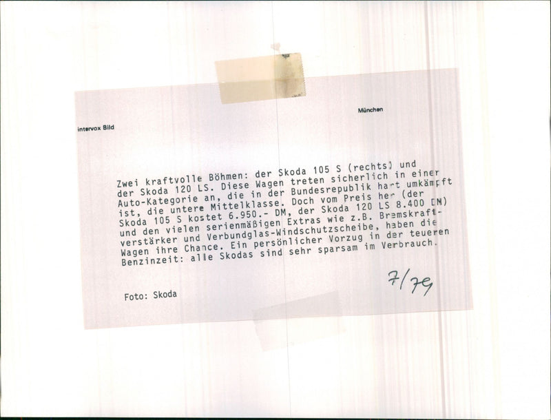Skoda 105 S 1979 - Vintage Photograph