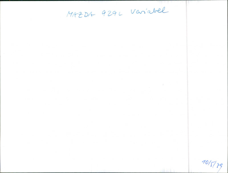 Mazda 929L Variabel - Vintage Photograph