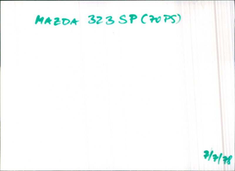 Mazda 323 SP (70 PS) - Vintage Photograph