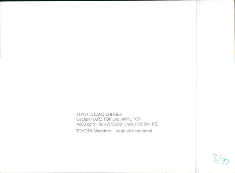 Toyota Land Cruiser - Vintage Photograph