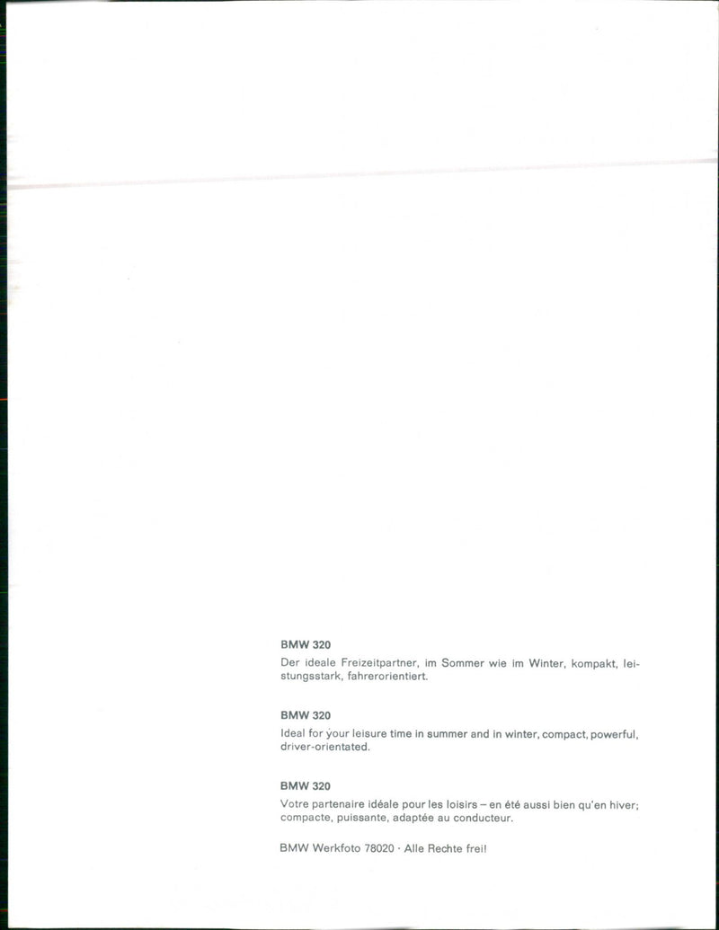 BMW 320 - Vintage Photograph