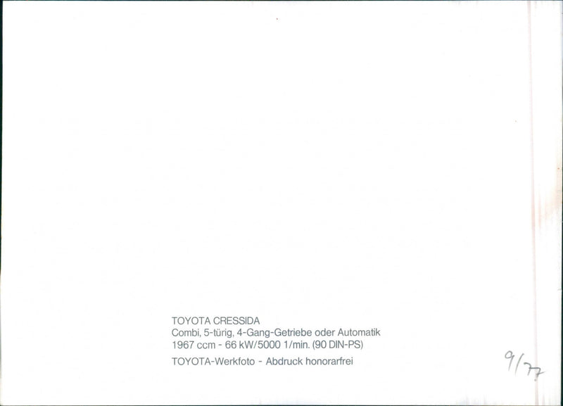 Toyota Cressida Combi 1977 - Vintage Photograph