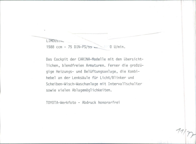 Toyota Carina. - Vintage Photograph