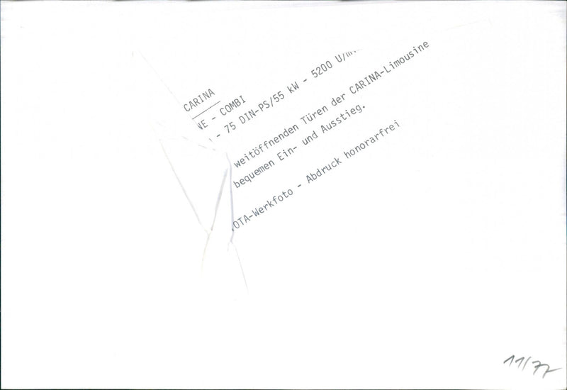 Toyota Carina. - Vintage Photograph