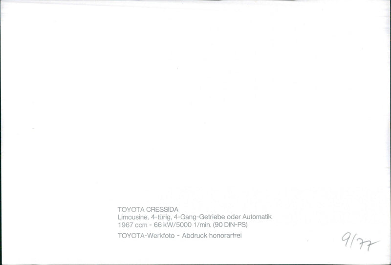 Toyota Cressida Limousine 1967. - Vintage Photograph