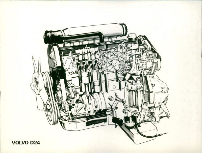 Volvo D24 engine - Vintage Photograph