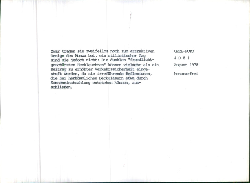 Opel. - Vintage Photograph