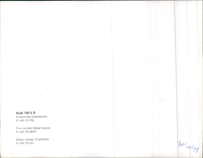 Audi 100 5 D. - Vintage Photograph