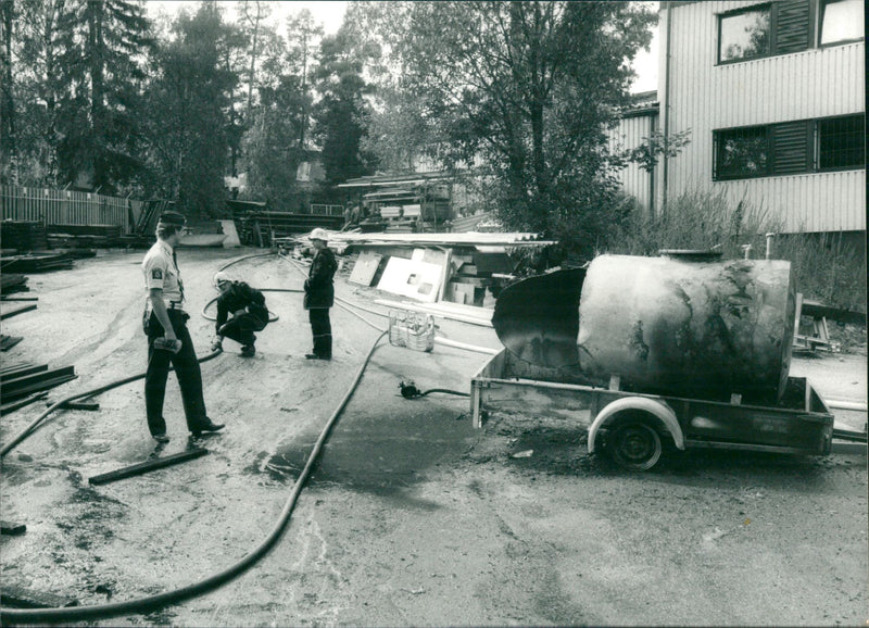 Diesel tank exploded - Vintage Photograph