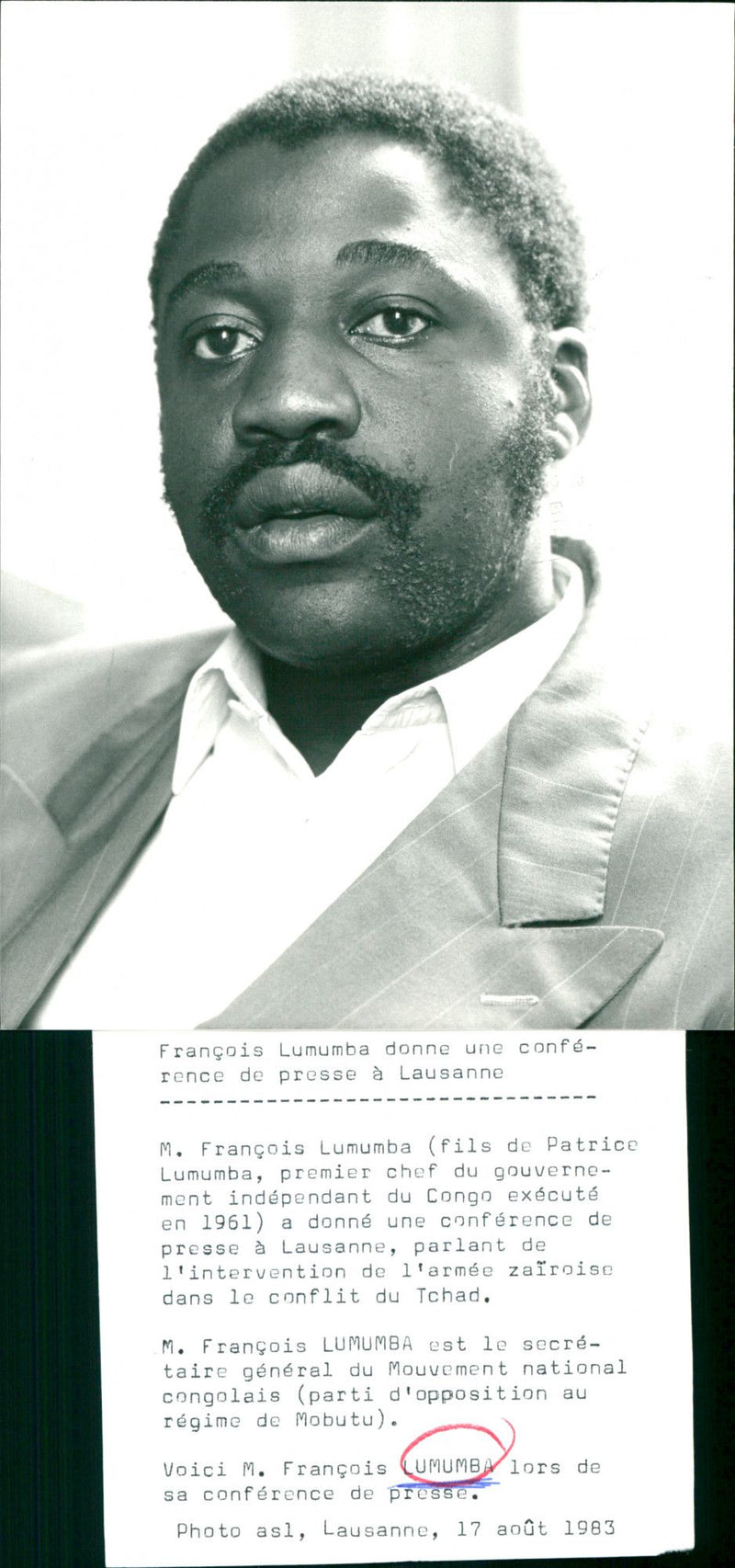 Francois Lumumba - Vintage Photograph