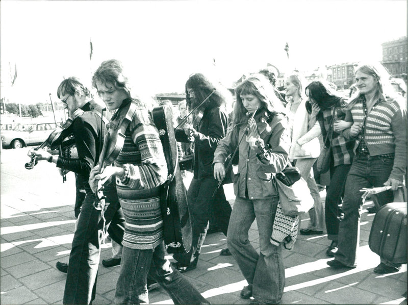 A music demonstration in Stockholm - Vintage Photograph