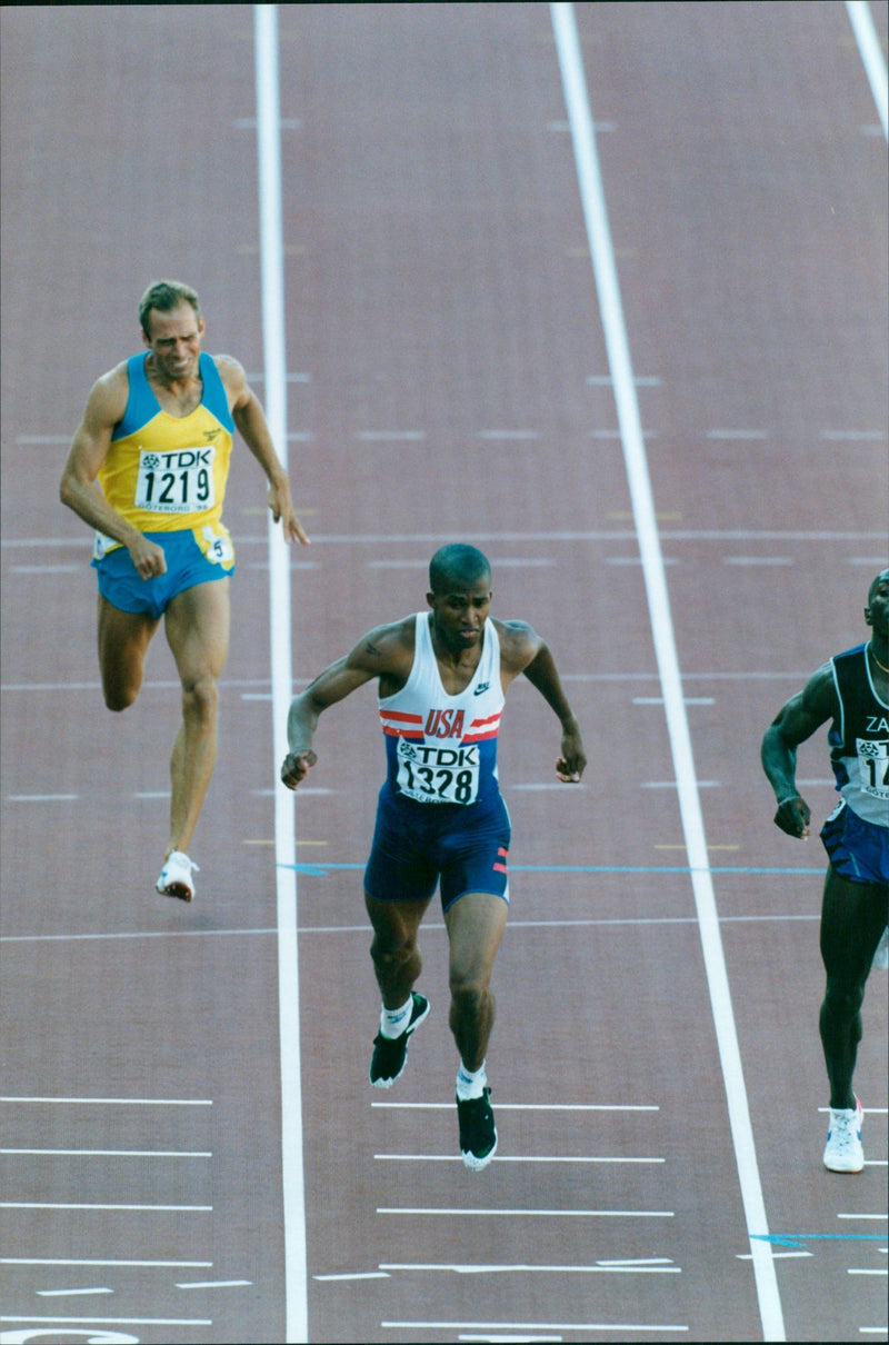 Derrick Adkins, track and field athlete - Vintage Photograph