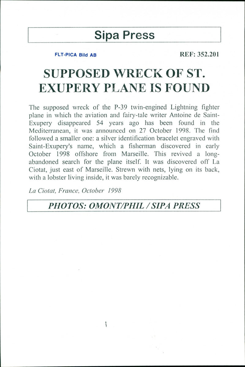 1998 PICA HAS NOTIFICATION TWIN DISCO EARLY LIGHTNING FRANCE PRESS WRITER - Vintage Photograph