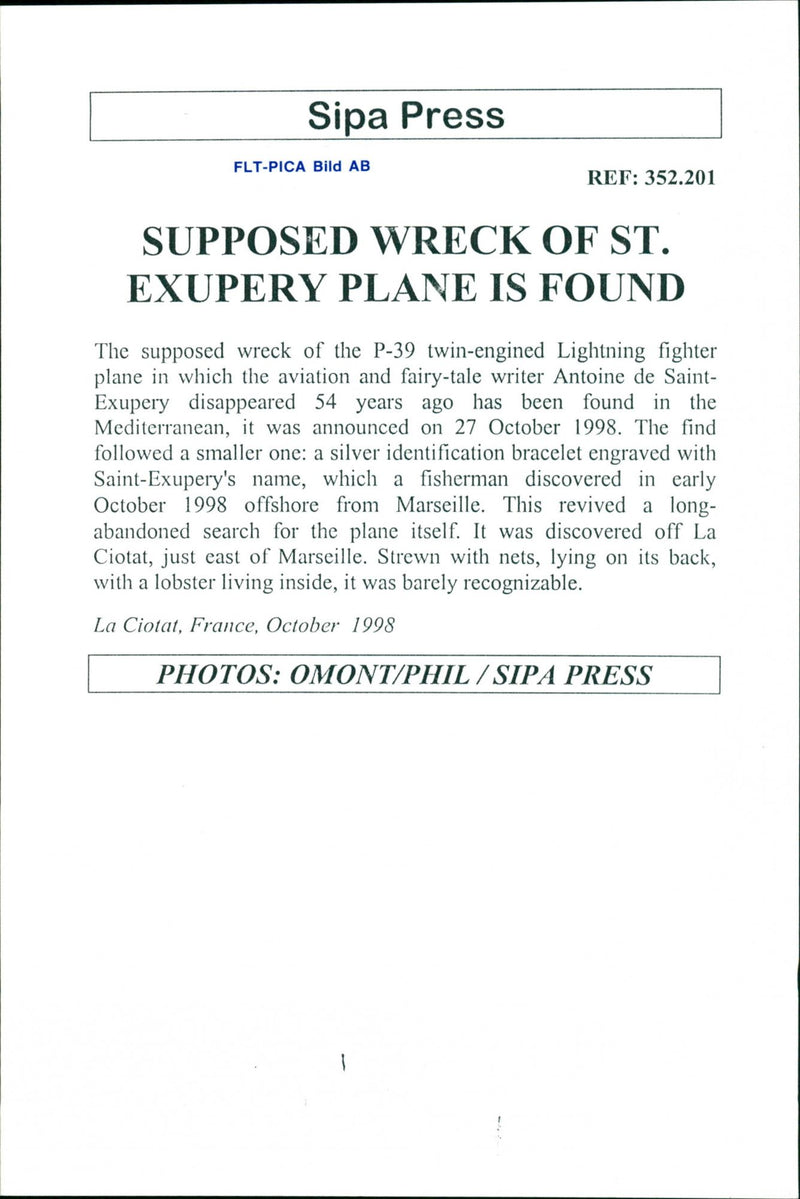 1998 PICA HAS NOTIFICATION TWIN DISCO EARLY LIGHTNING FRANCE PRESS WRITER - Vintage Photograph