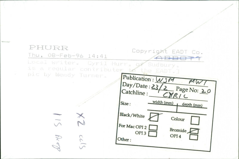 BLACK WHITE WRITER - Vintage Photograph