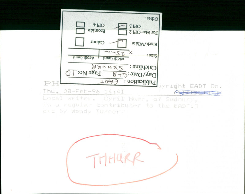 BLACK WHITE WRITER - Vintage Photograph