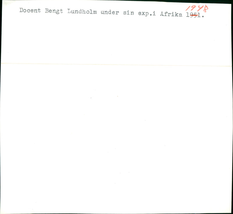 Lecturer Bengt Lundholm during his expedition in Africa 1951 - Vintage Photograph