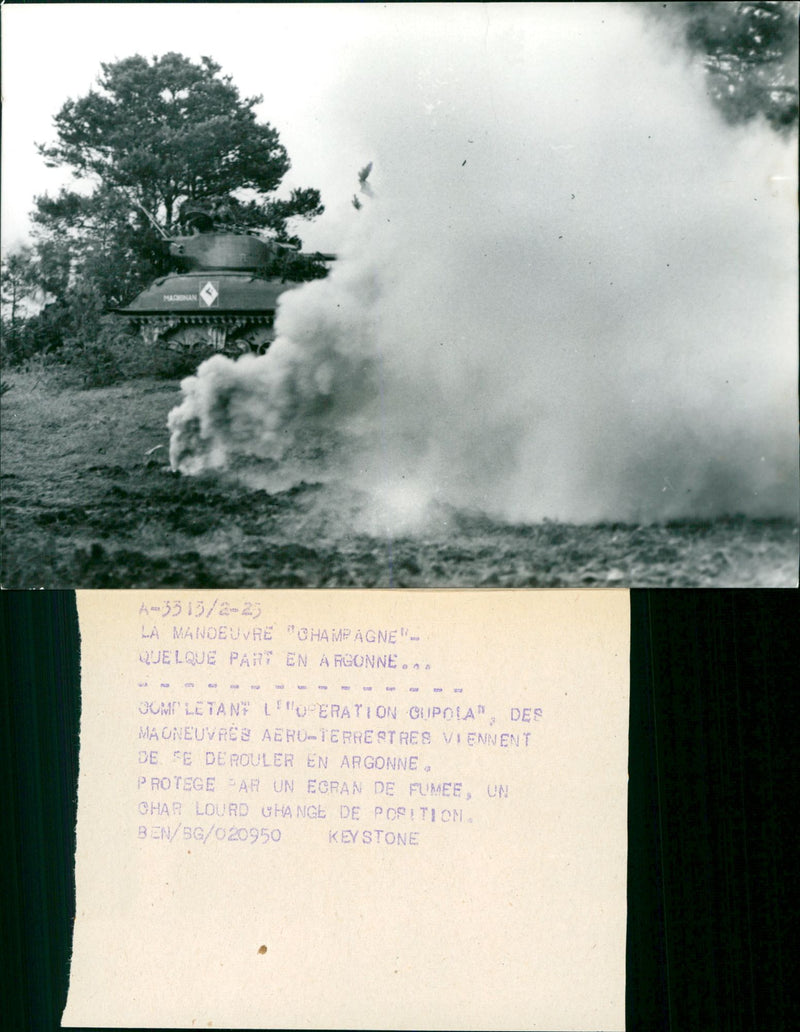 Tanks are fired during the Indochina War - Vintage Photograph