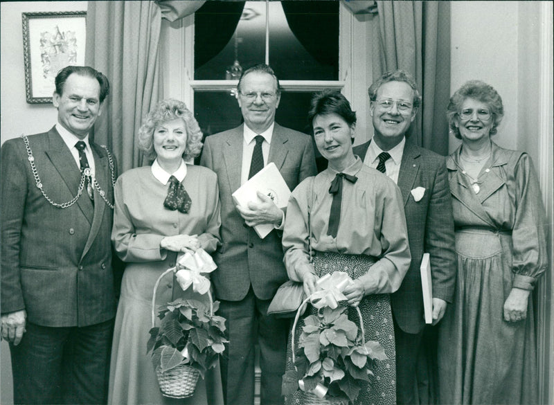 Bill Elkins and his wife Eileen, John Baughan, and his wife Margaret, and Dick Poole and his wife Val. - Vintage Photograph