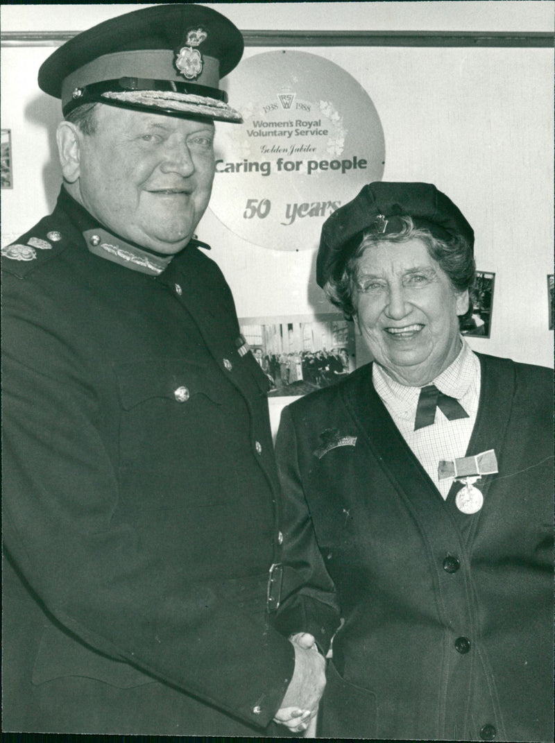 Averil Howell and Sir Joshua Rowley. - Vintage Photograph